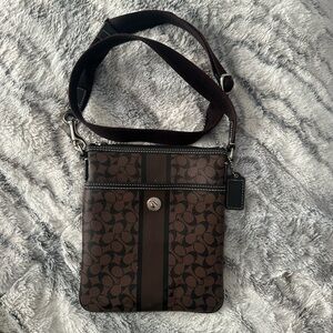 Coach Signature Brown Messenger Bag